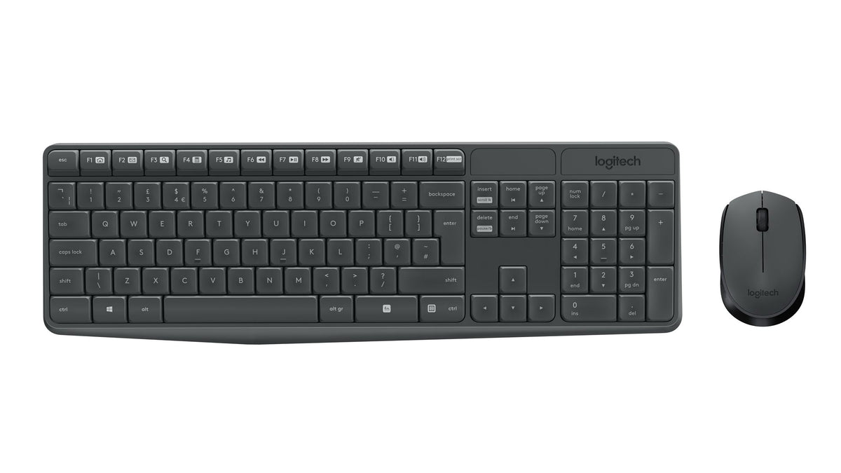 LOGITECH MK235 Wireless Keyboard&Mouse GREY Clavier QWERTY (US)
