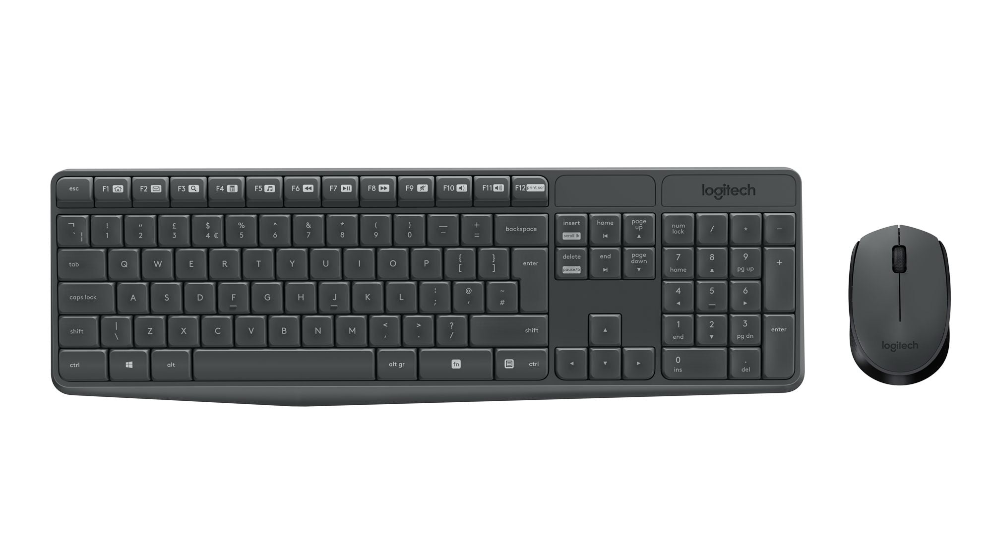 LOGITECH MK235 Wireless Keyboard&Mouse GREY Clavier QWERTY (US)