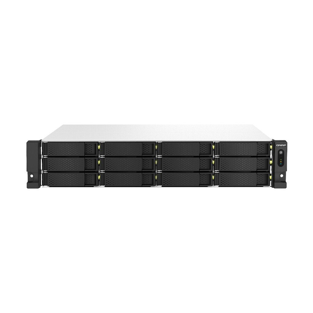 QNAP TS-1264U-RP-8G 2U 12-Bay rackmount NAS Intel Celeron N5095 quad-core 8Go onboard not expandable 12x3.5/2.5 SATA 2x300W r PS