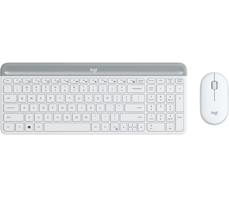 Logitech Slim MK470 clavier Souris incluse Universel RF sans fil QWERTY US International Blanc