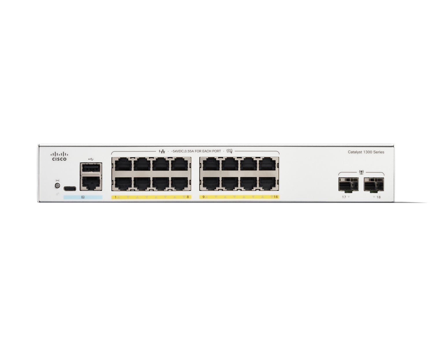 CISCO Catalyst 1300 16-port GE Full PoE 2x1G SFP