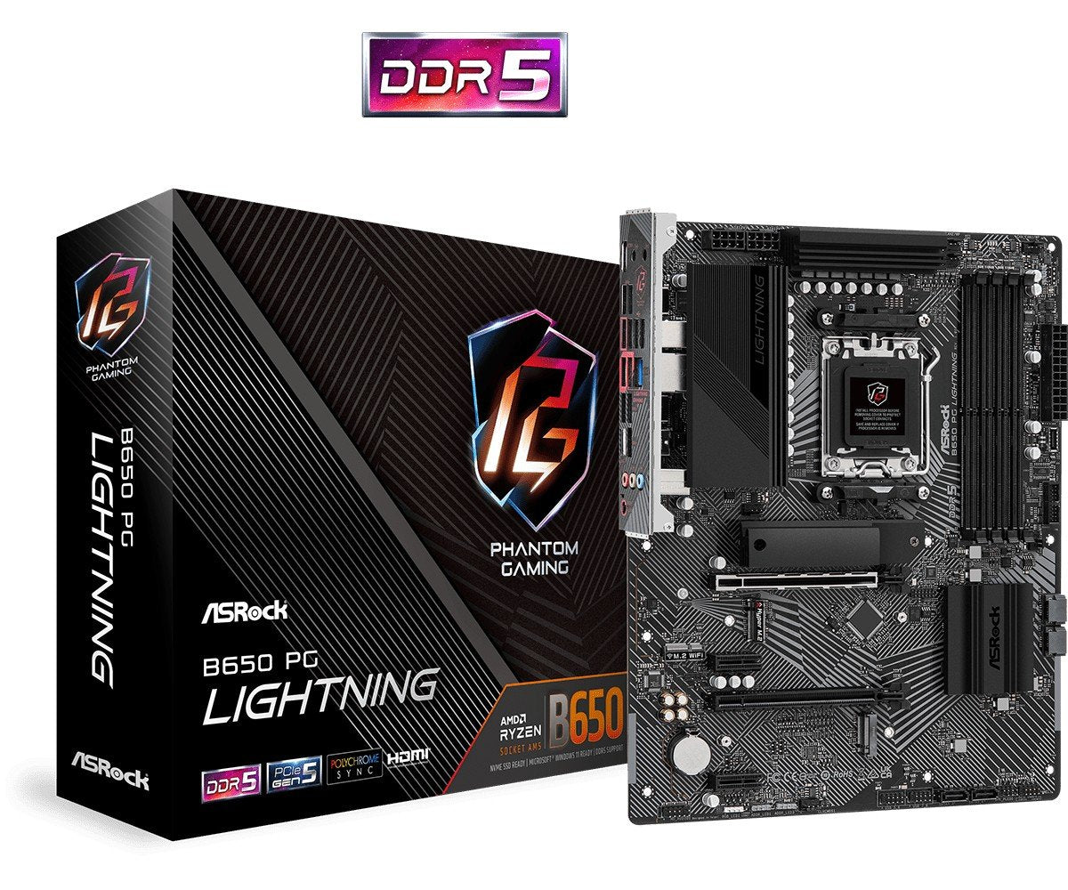 ASRock 90-MXBK20-A0UAYZ Carte mere B650 PG Lightning avec DDR5 et Wi-Fi 6E