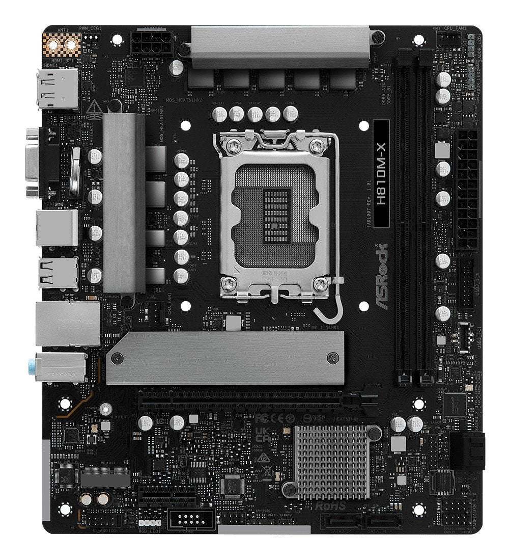 ASRock 90-MXBS4-A0UAYZ H810M-X Carte mere Micro ATX avec DDR5 et Ethernet 2,5 Gigabit