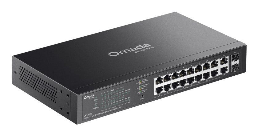 TP-LINK Omada 20-Port Gigabit Easy Managed Switch with 16-Port PoE+