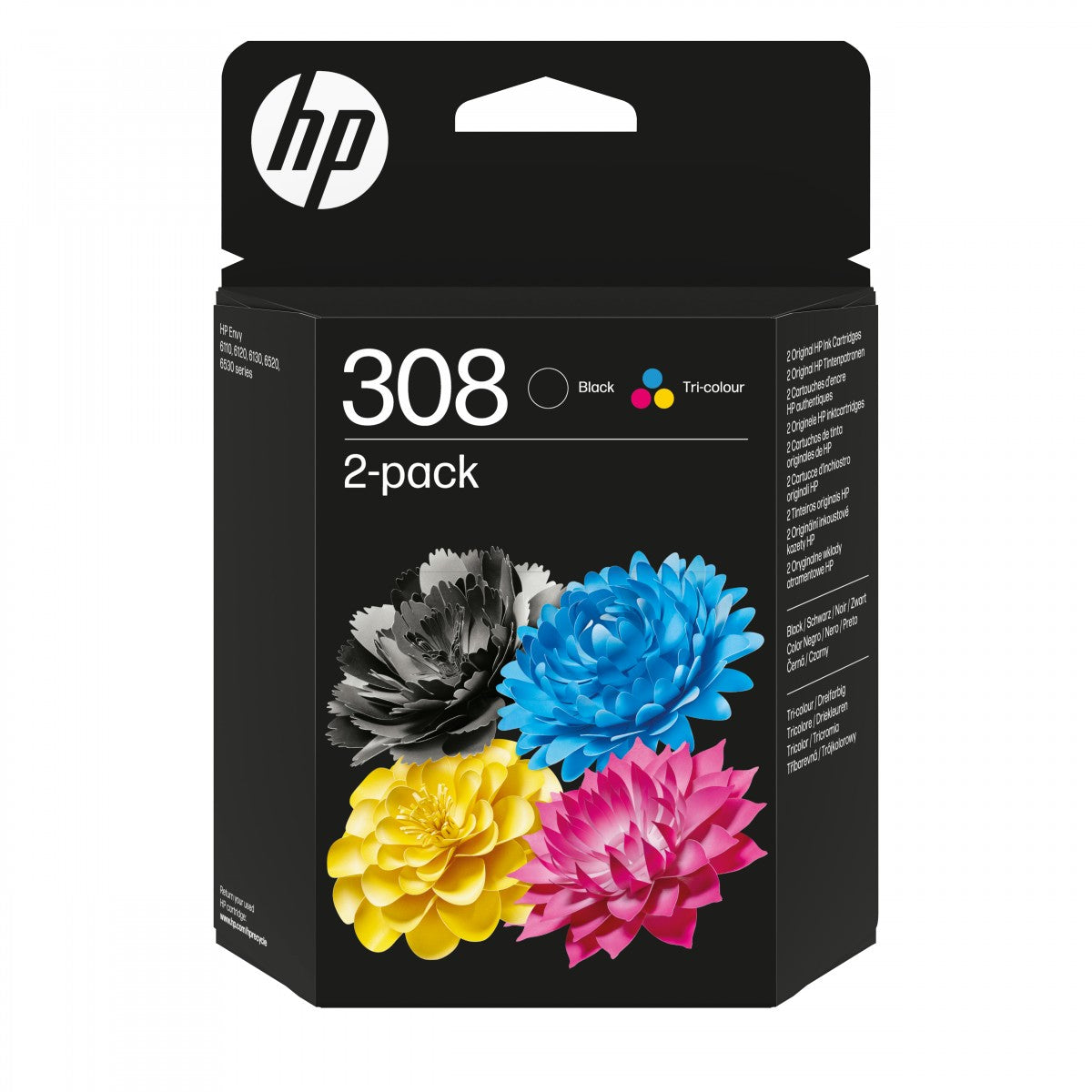 HP 308 Black/Tri-Color Ink Cartridge Combo 2-Pack