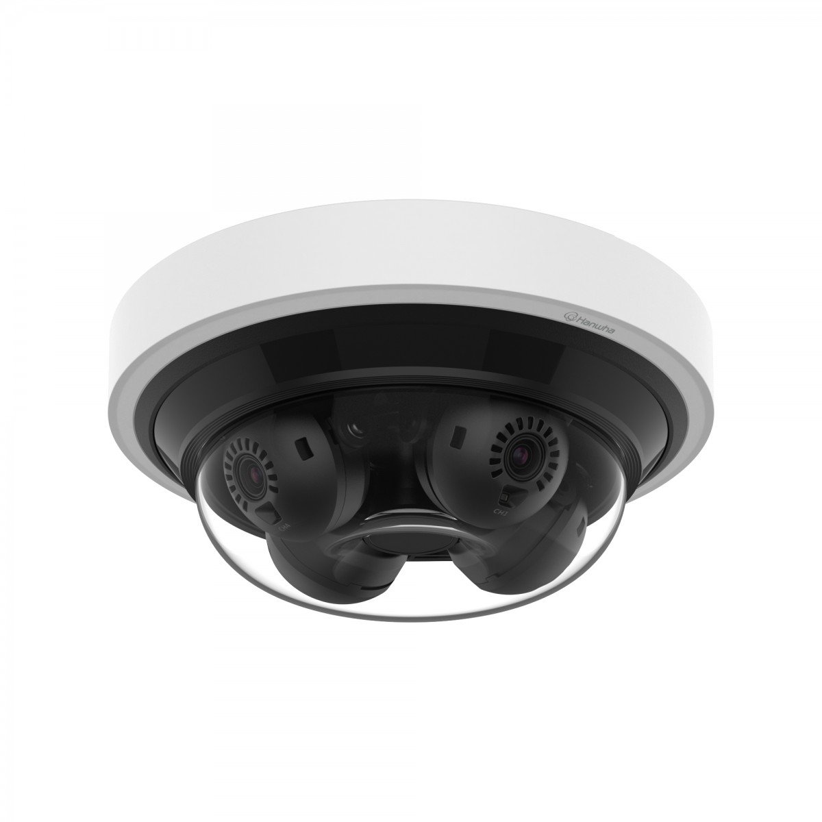 Hanwha 4MP x 4 AI IR Mini Multi-directional Dome Dôme Caméra de sécurité IP Intérieure et extérieure 2592 x 1520 pixels Plafond
