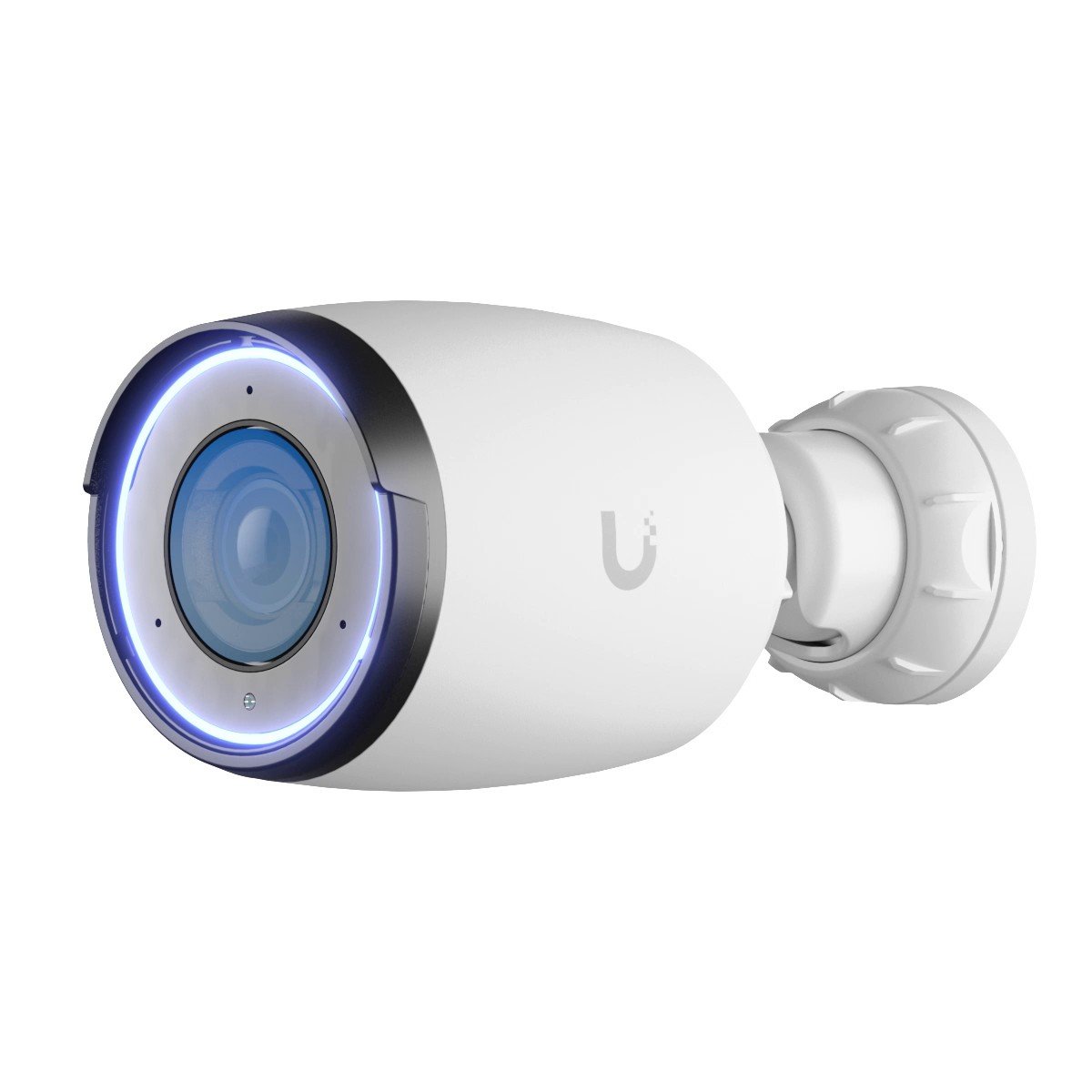 Ubiquiti UVC-AI-Pro-White Camera industrielle 4K avec zoom optique et fonctionnalités d'IA, couleur blanche.