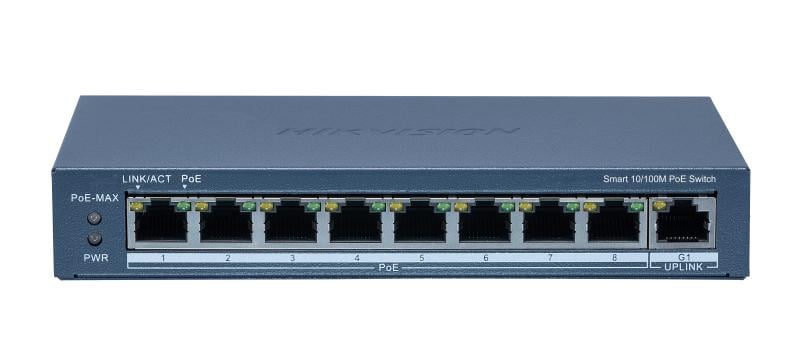 Hikvision DS-3E1309P-EI(B) Commutateur POE intelligent Fast Ethernet 8 ports