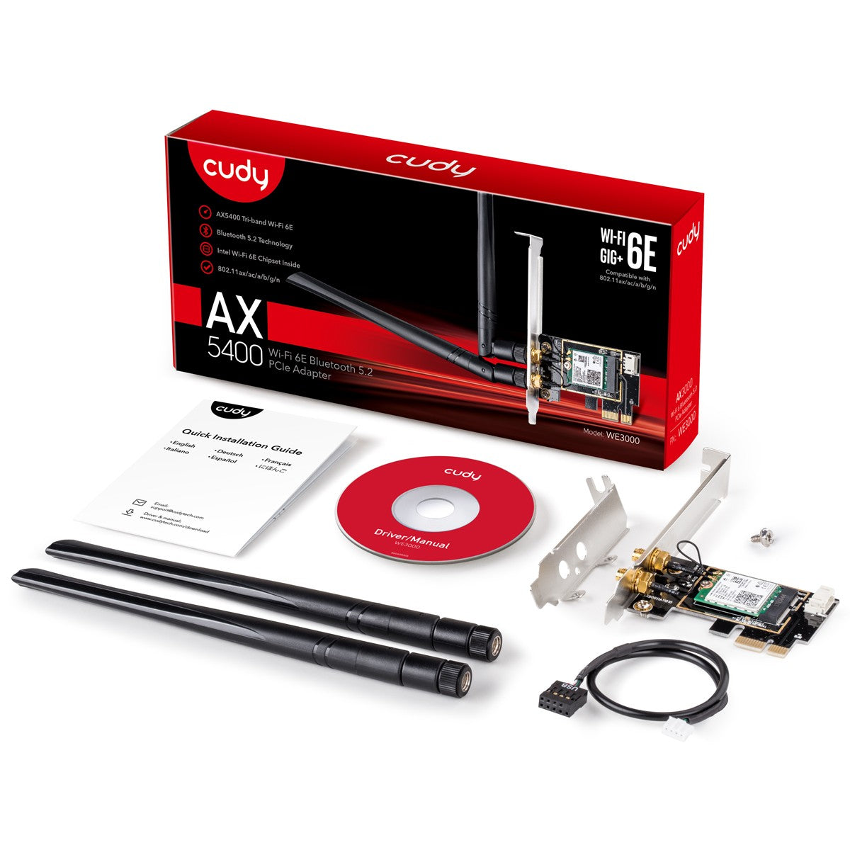 Cudy WE3000 carte réseau Interne WLAN / Bluetooth 2402 Mbit/s