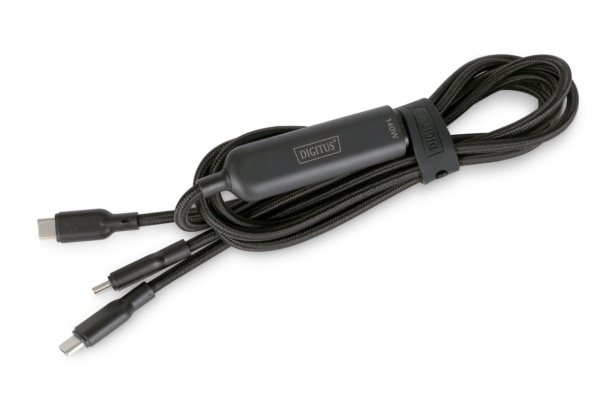 Digitus AK-300170-018-S Câble de chargement USB-C 2-en-1, 140 W, 1,8 m