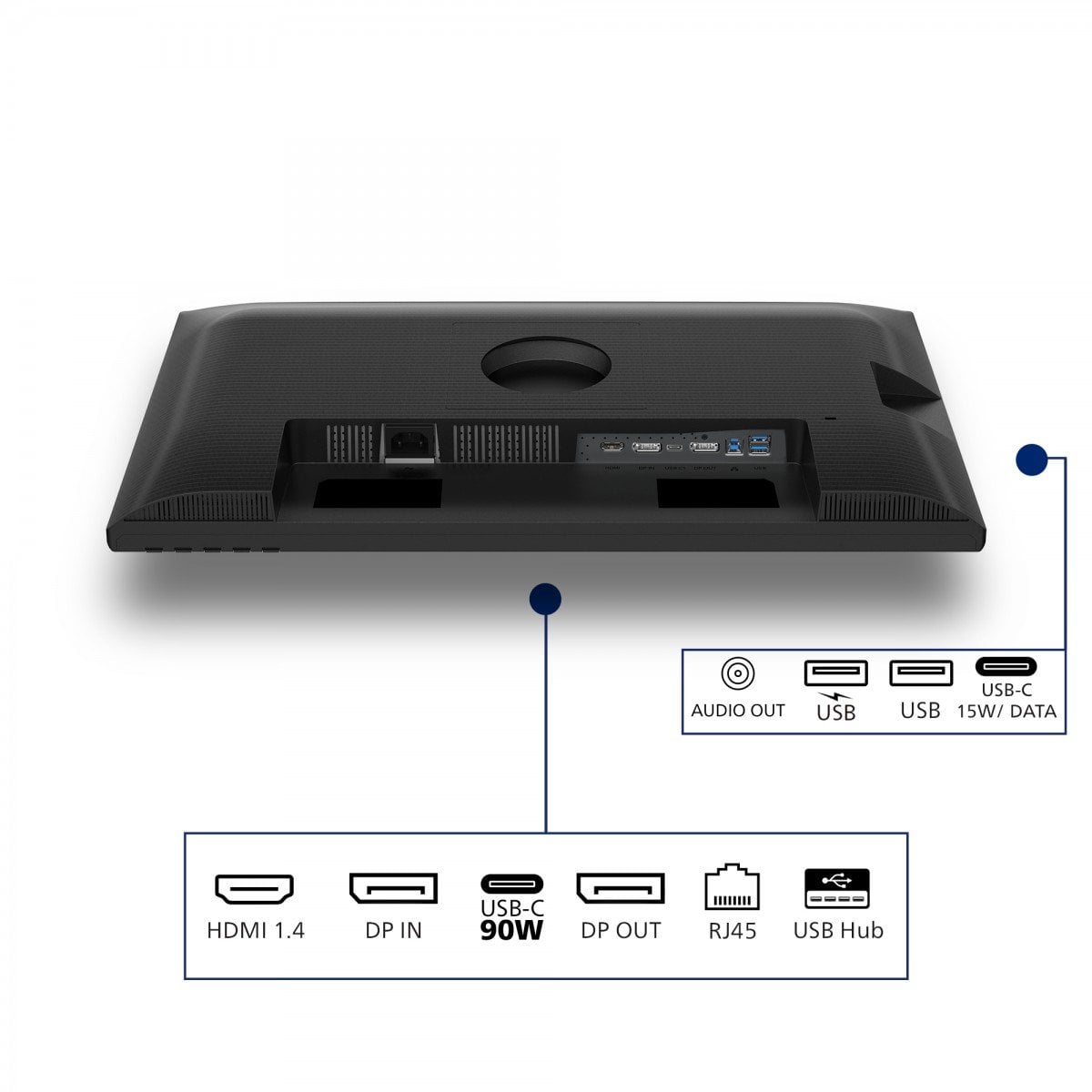 PHILIPS 24p 1920x1200 100Hz IPS Flat H/A 150 MM USB C DOCKING DISPLAY Daisy chain DICOM TUV EyeSafe certified USB HUB SPEAKERS
