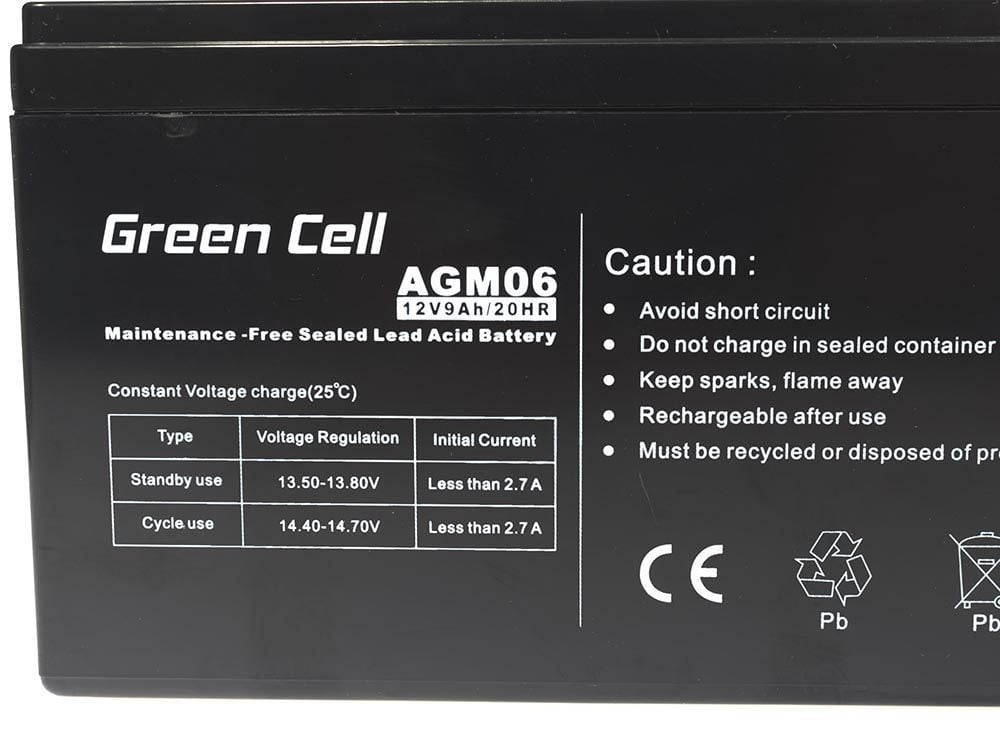 Green Cell AGM06 Batterie de l'onduleur Sealed Lead Acid (VRLA) 12 V 9 Ah