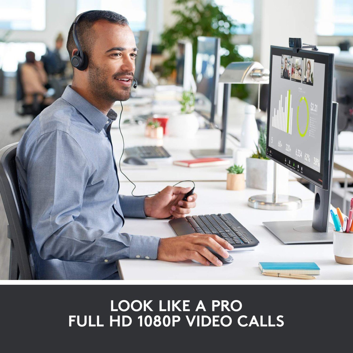 LOGITECH HD Pro Webcam C920 Webcam colour 1920 x 1080 audio USB 2.0 H.264