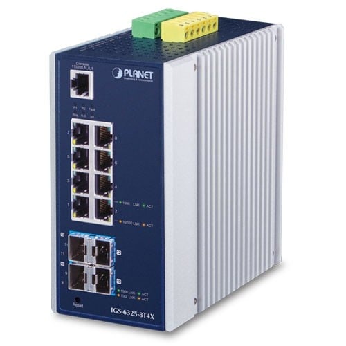 PLANET IGS-6325-8T4X commutateur réseau Géré L3 Gigabit Ethernet (10/100/1000) Bleu, Gris