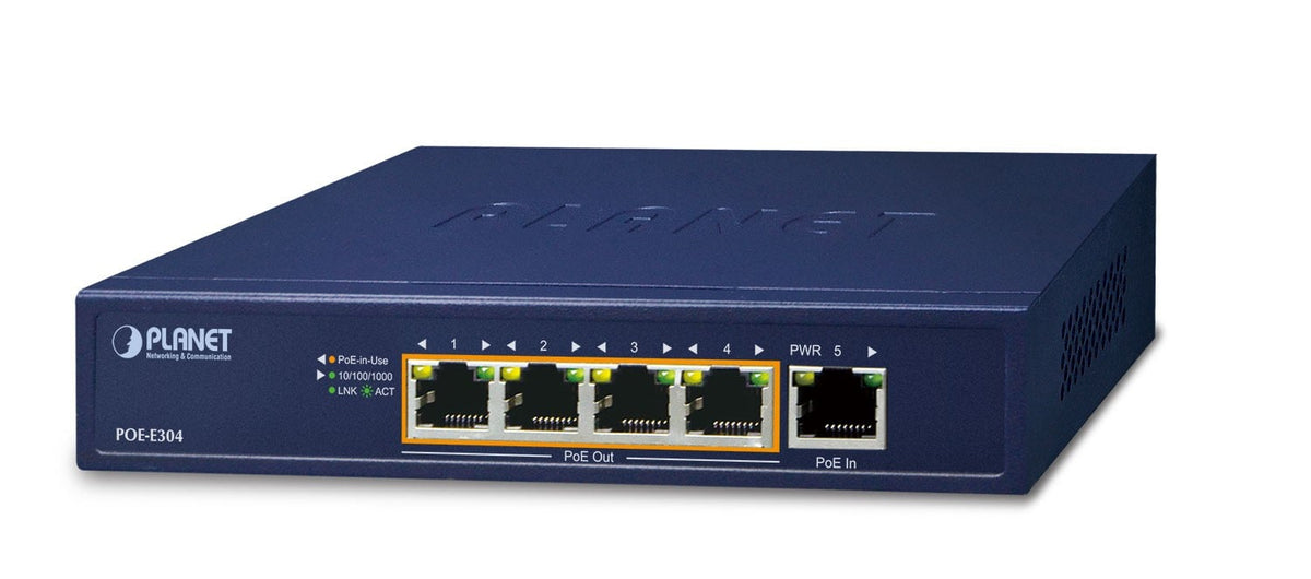 PLANET POE-E304 prolongateur réseau Émetteur et récepteur réseau Bleu 10, 100, 1000 Mbit/s