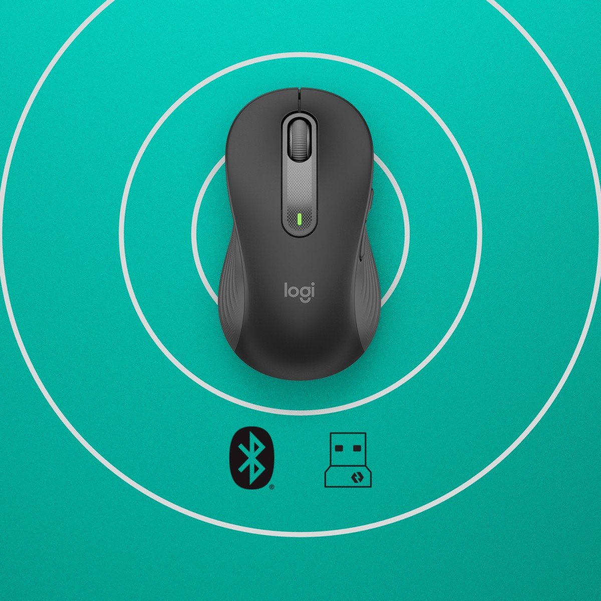 LOGITECH Signature M650 L LEFT Mouse large size left-handed optical 5 buttons wireless Bluetooth 2.4 GHz GRAPHITE