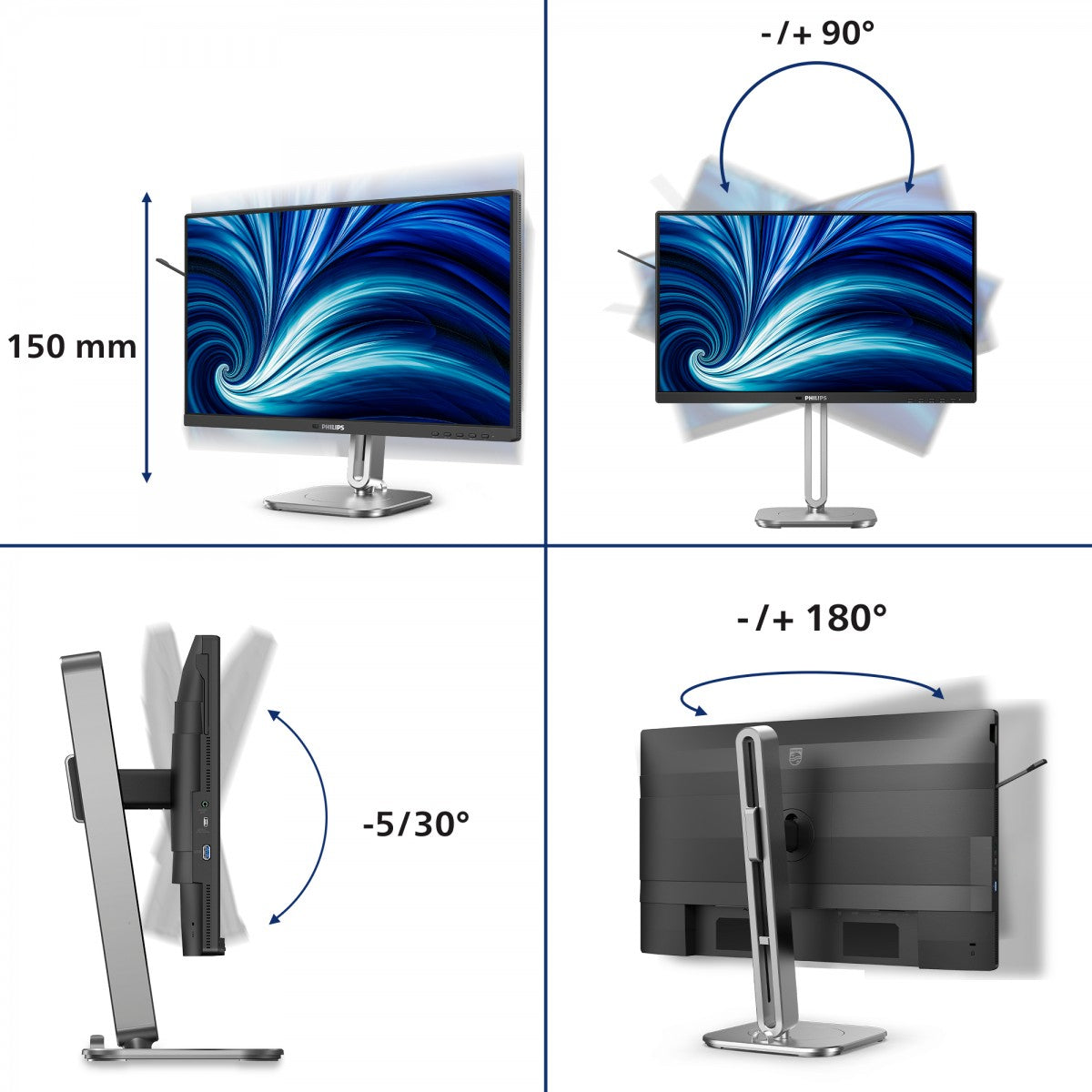 PHILIPS 24B2N4200/00 23.8p 1920x1080 VGA HDMI DP USB