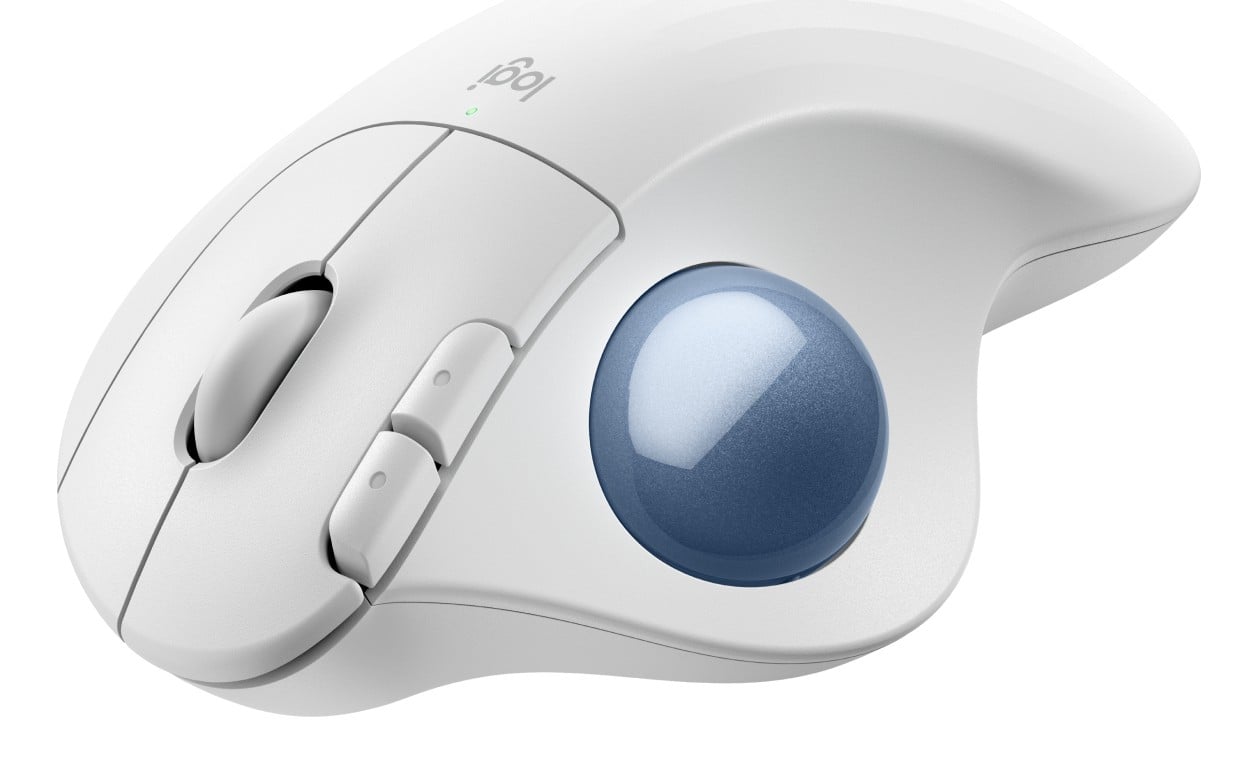 LOGITECH ERGO M575S Wireless Trackball - Off White + Blue Ball