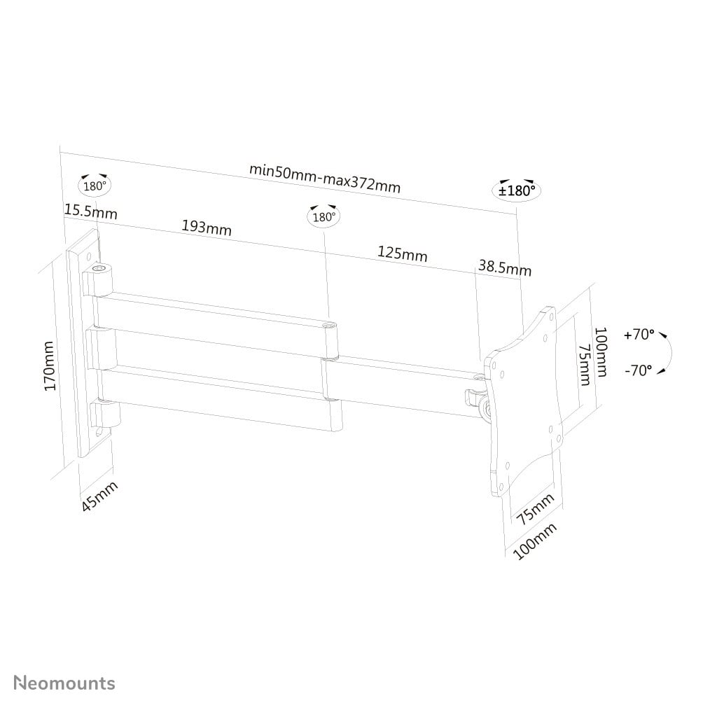 NEOMOUNTS FPMA-W830 Support décran mural 10-27p - orientable