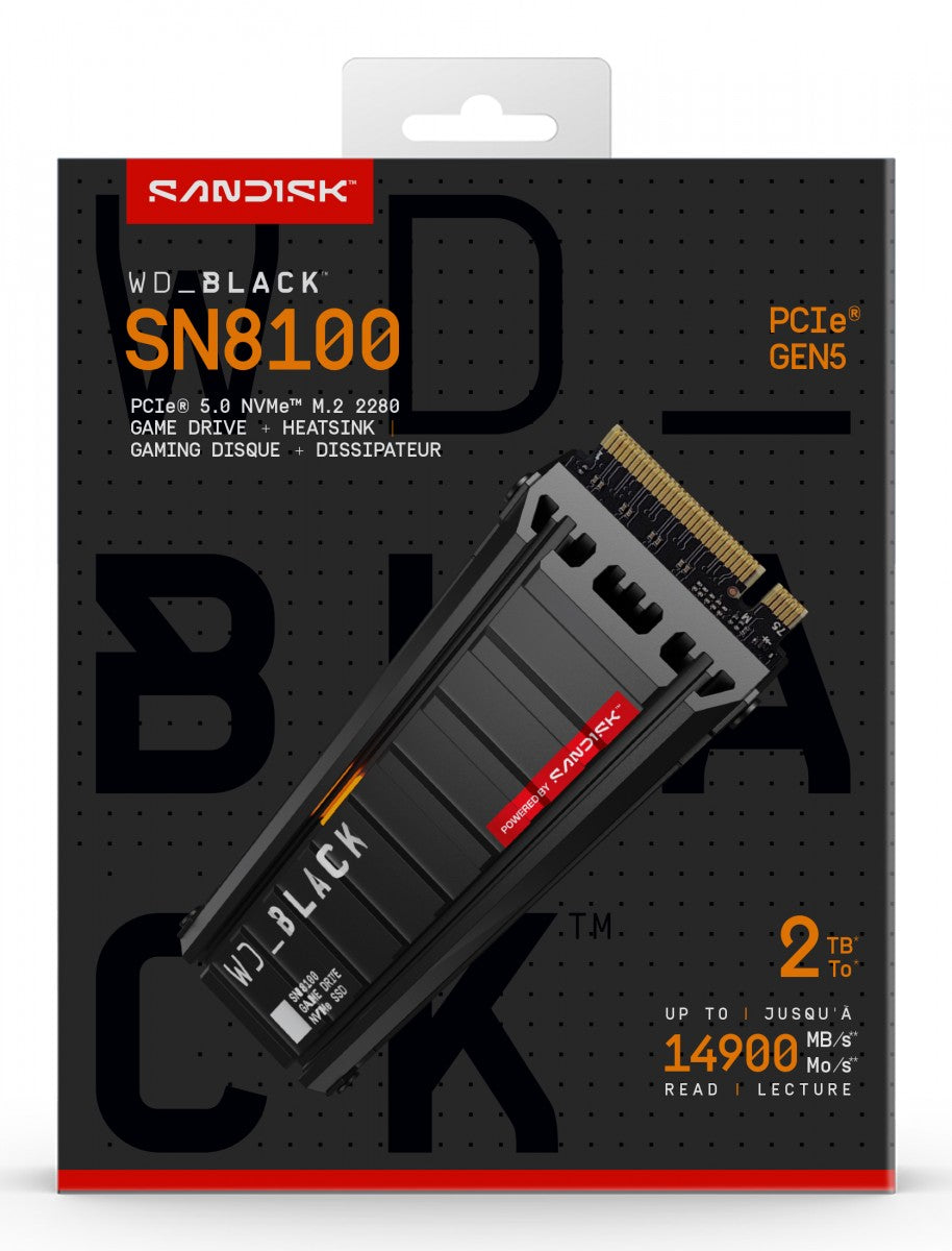 WD Black SN8100 NVMe SSD 2To M.2 2280 W/Heatsink POWERED BY SANDISK