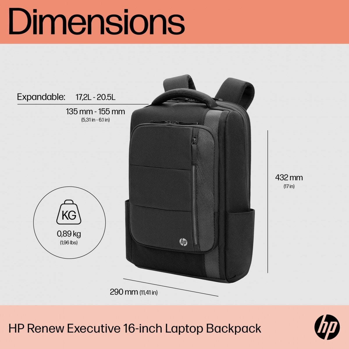 HP Renew Executive 16p Laptop Backpack Smartbuy