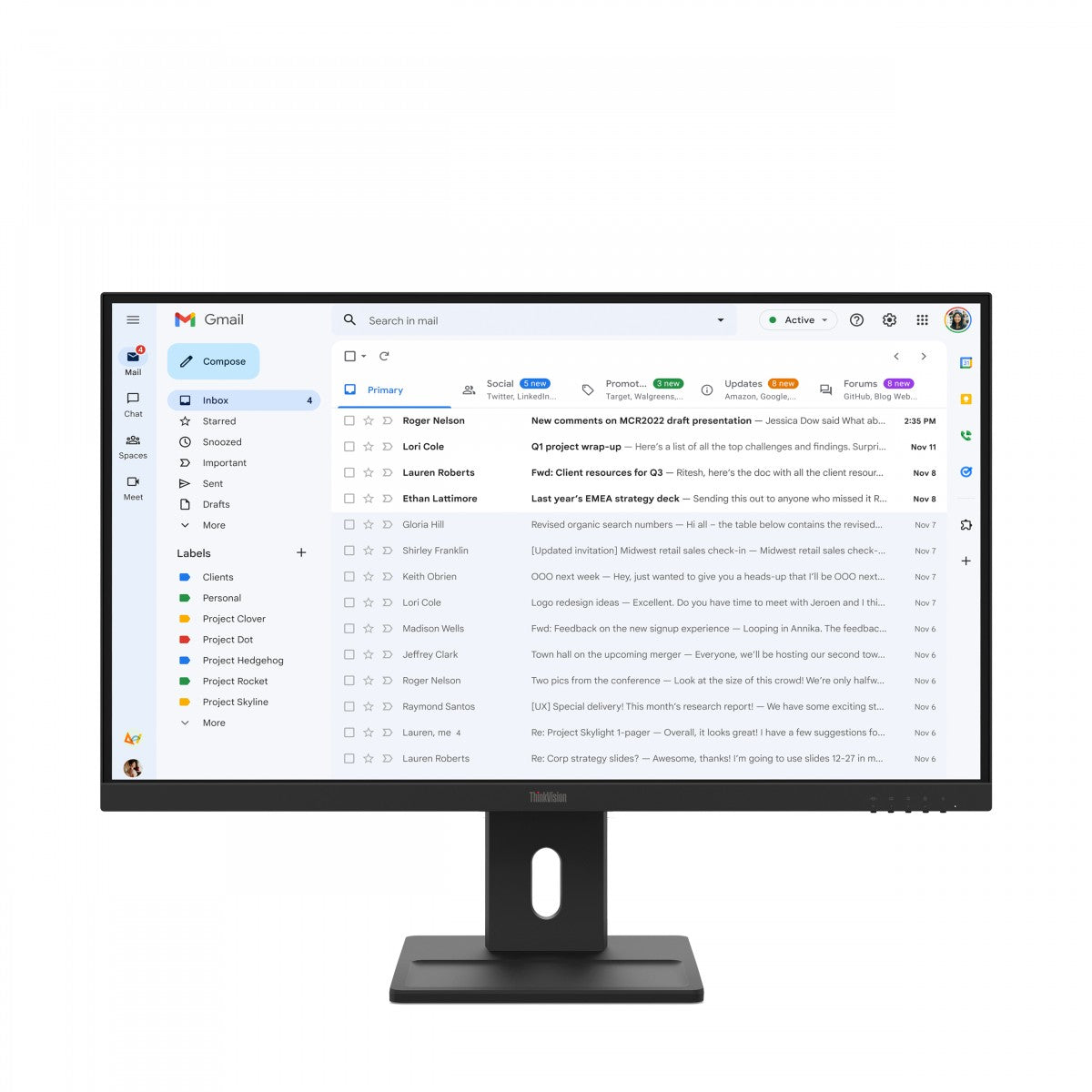 LENOVO ThinkVision E27-40 LED Écran 27p 1920x1080 Full HD (1080p) IPS 300cd/m2 1500:1 4ms HDMI VGA DisplayPort speakers 3y
