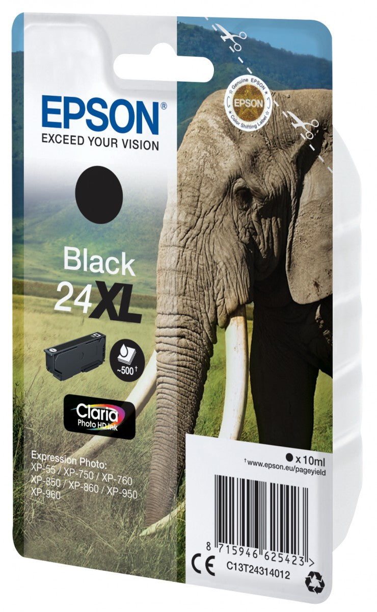 EPSON 5LB 24XL ink cartridge black high capacity 10ml 500 pages 1-pack RF-AM blister w/s