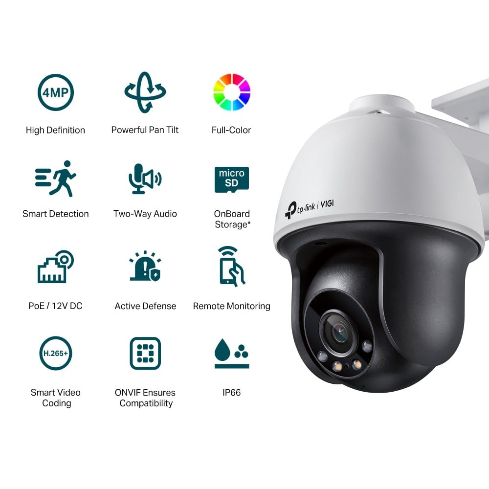 TP-LINK VIGI C540 4MM 4MP Full-Color Pan/Tilt Network Camera