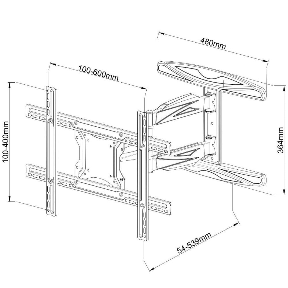 "Techly ICA-PLB 171L Support mural pour TV 40-65"" LED/LCD 35kg pivotant inclinable"