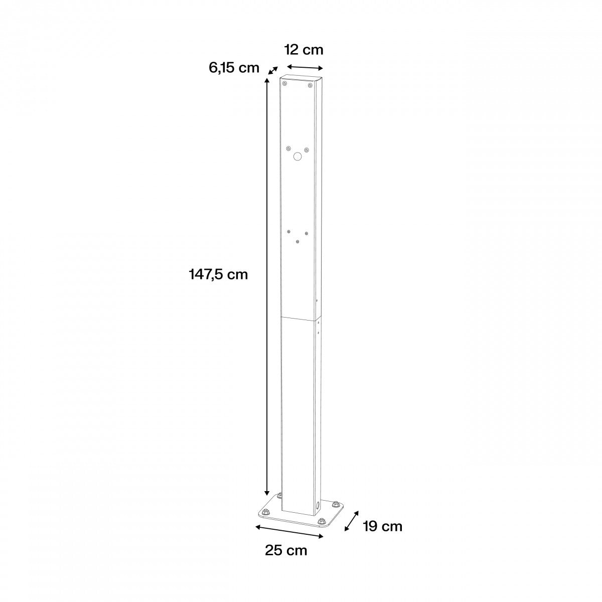 Green Cell EVGCAKHP1 HabuDen Post Poteau de montage pour borne de recharge EV HabuDen Wallbox