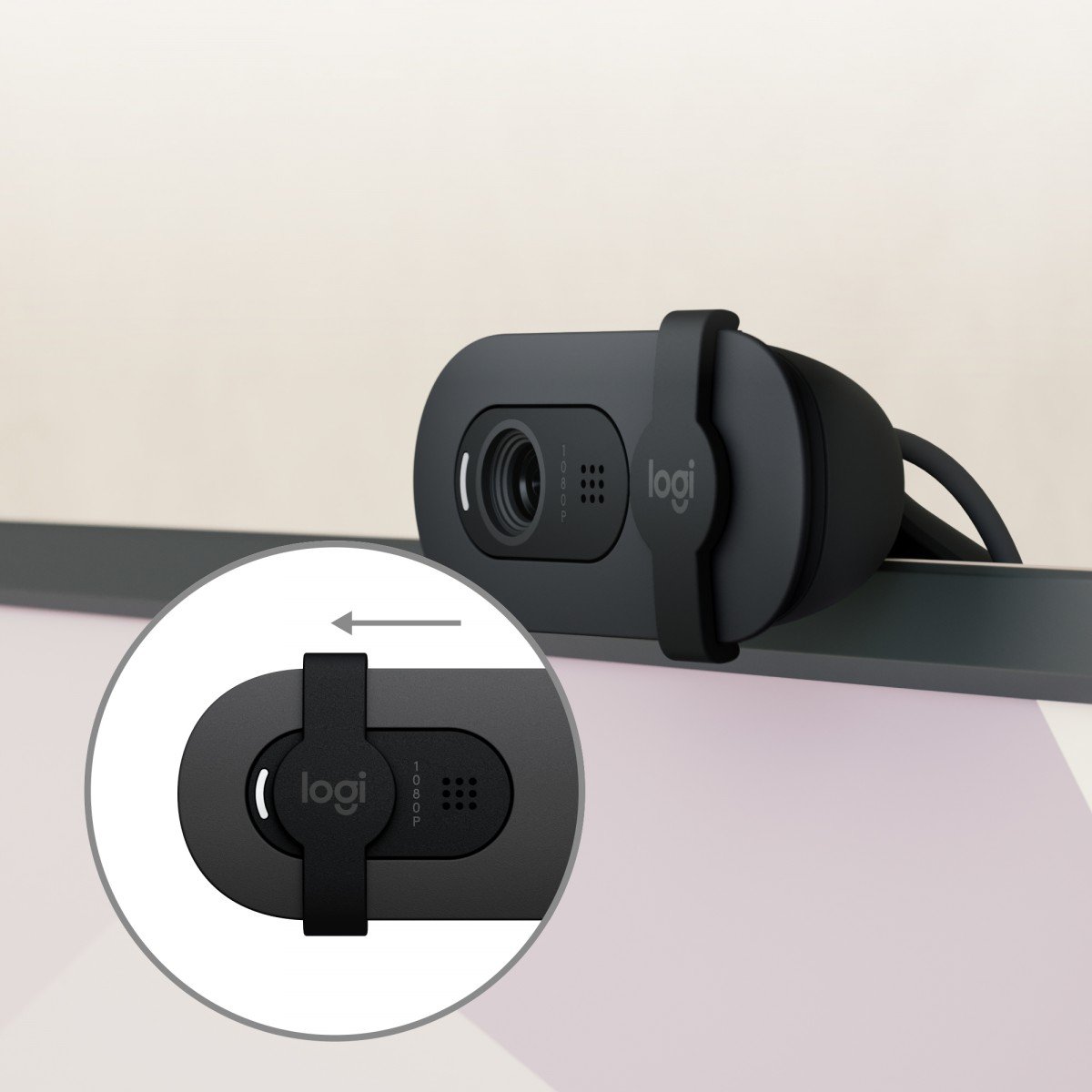 LOGITECH BRIO 105 Webcam colour 2 MP 1920 x 1080 720p 1080p audio wired USB