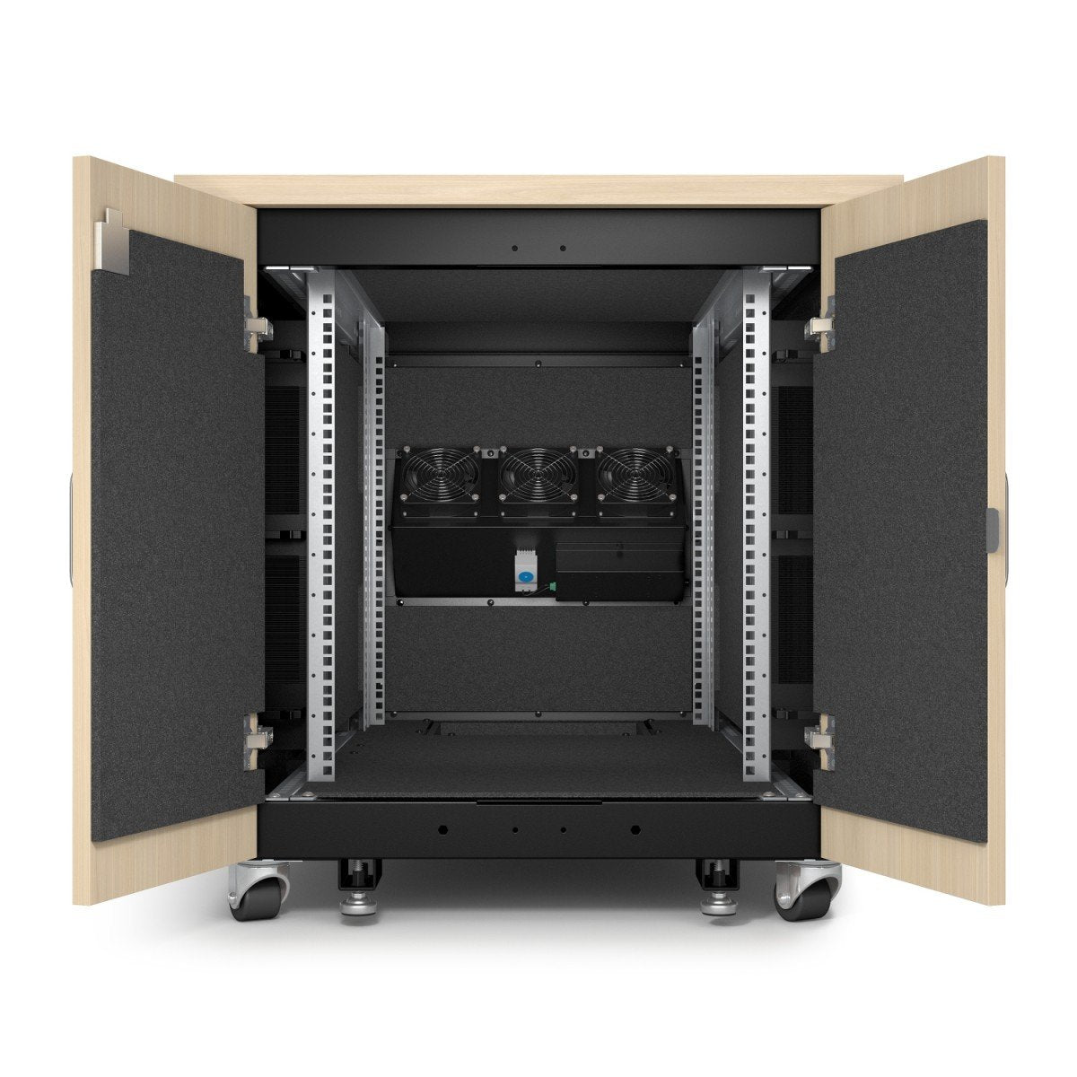 APC NetShelter Rack vertical soundproof AC 100-230V maple 12U 19 TAA Compliant