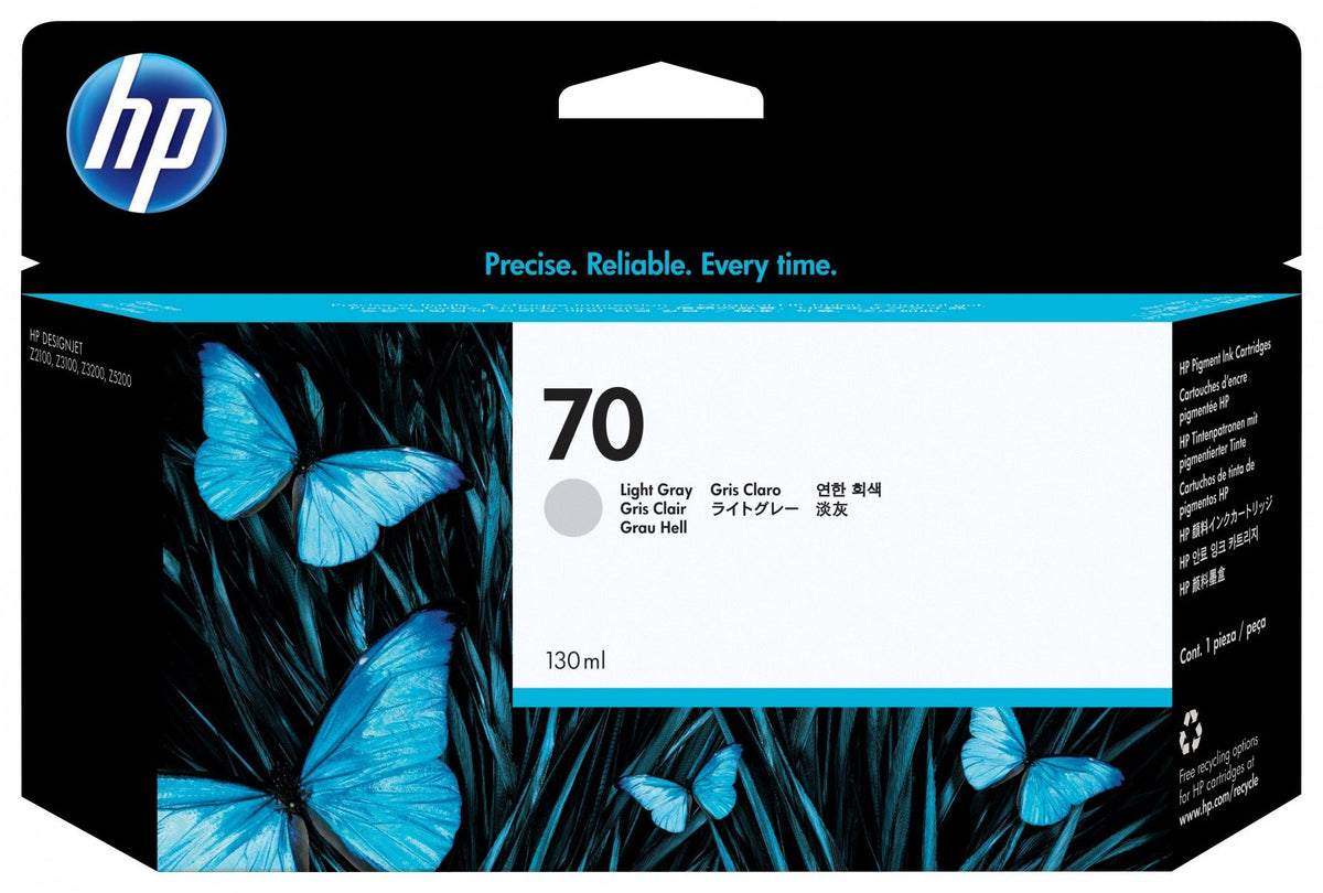HP 70 original Ink cartridge C9451A light grey standard capacity 130ml 1-pack with Vivera Ink cartridge