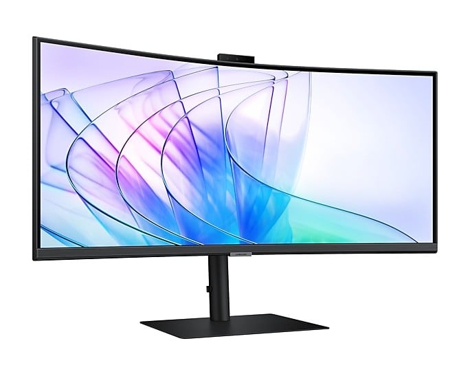 SAMSUNG ViewFinity S6 S34C652VAU Ecran incurvé 34p avec WEBCAM UWQHD 3440 x 1440 @100Hz VA 350cd/m² HDR10 5ms HDMI DP USB-C 90W HP