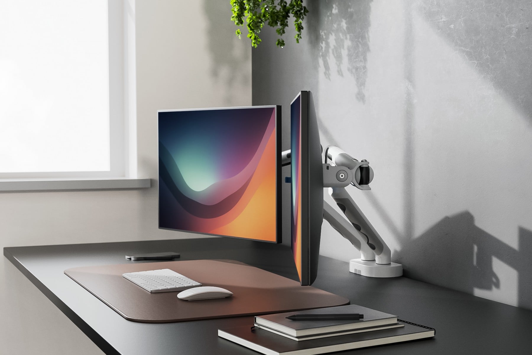 "Digitus DA-90472 Bras de bureau double avec pince et ressort mécanique | 2x LCD max.35"" 2x10kg | VESA: 75x75, 100x100 | Blanc"