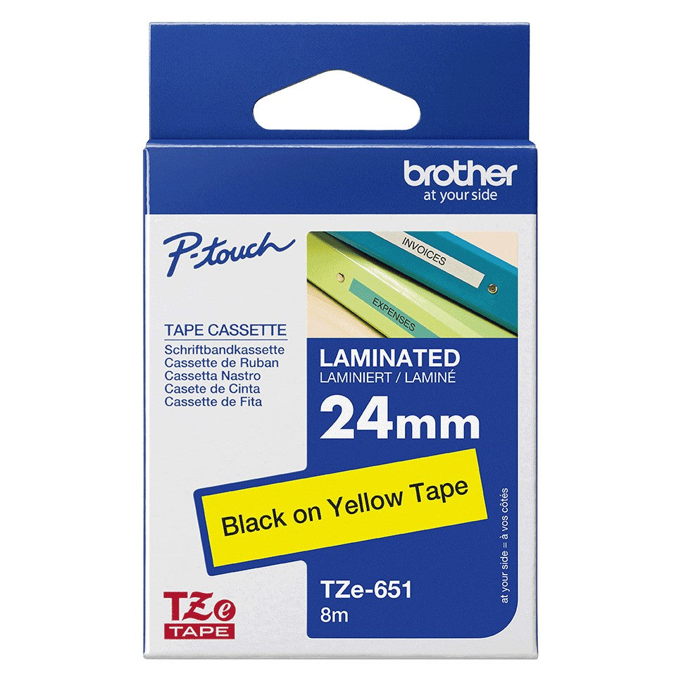 Tape/24mm black on yellow f P-Touch TZE