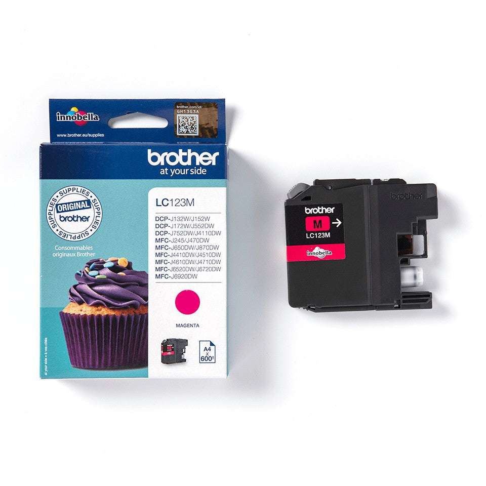 BROTHER LC-123 cartouche dencre magenta capacité standard 600 pages pack de 1
