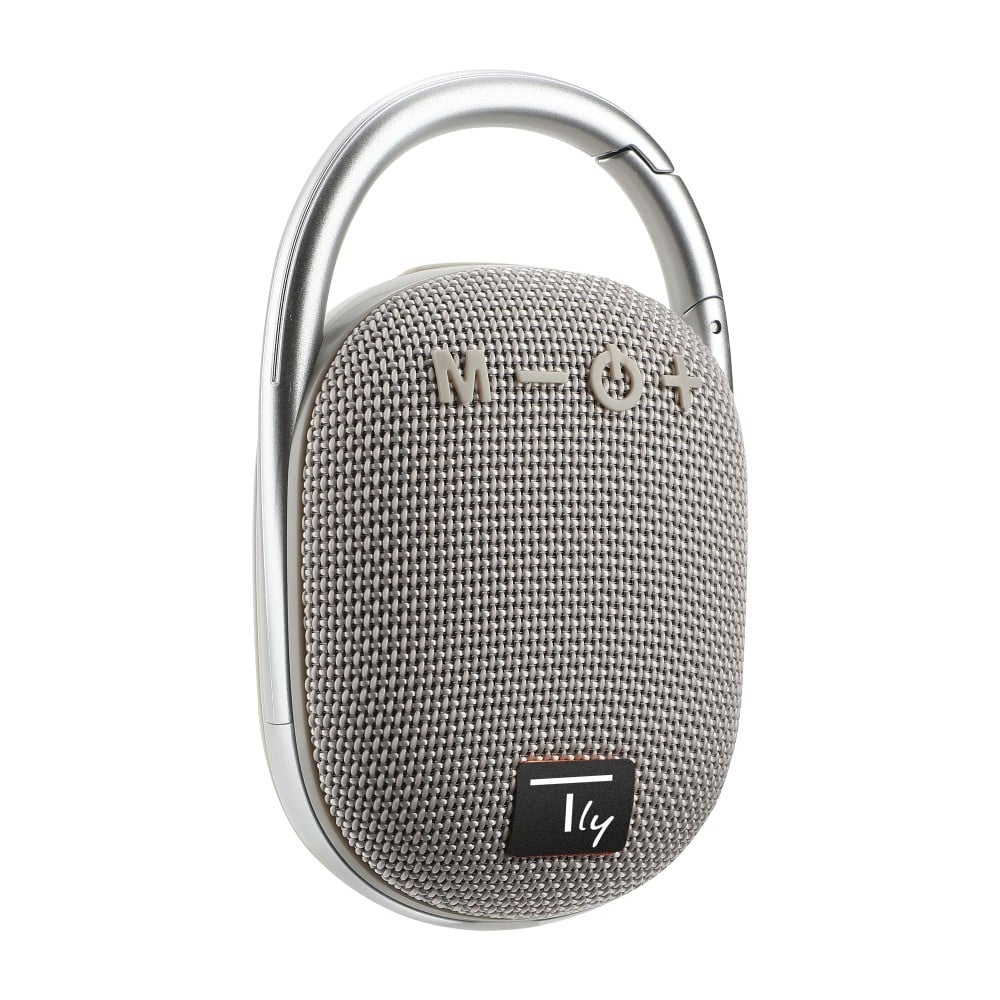 Techly ICASBL321GR Haut-parleur Bluetooth 5.3, 5W, TWS, LED, USB MicroSD MP3, gris