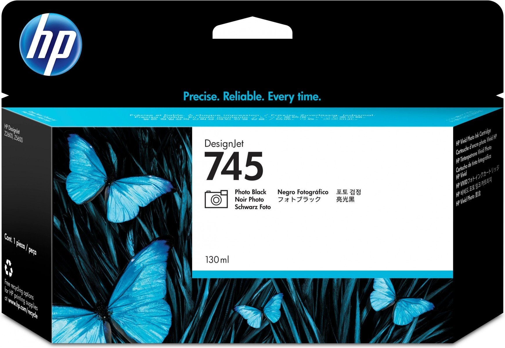 HP 745 original Ink cartridge F9J98A Photo Black 130 ml