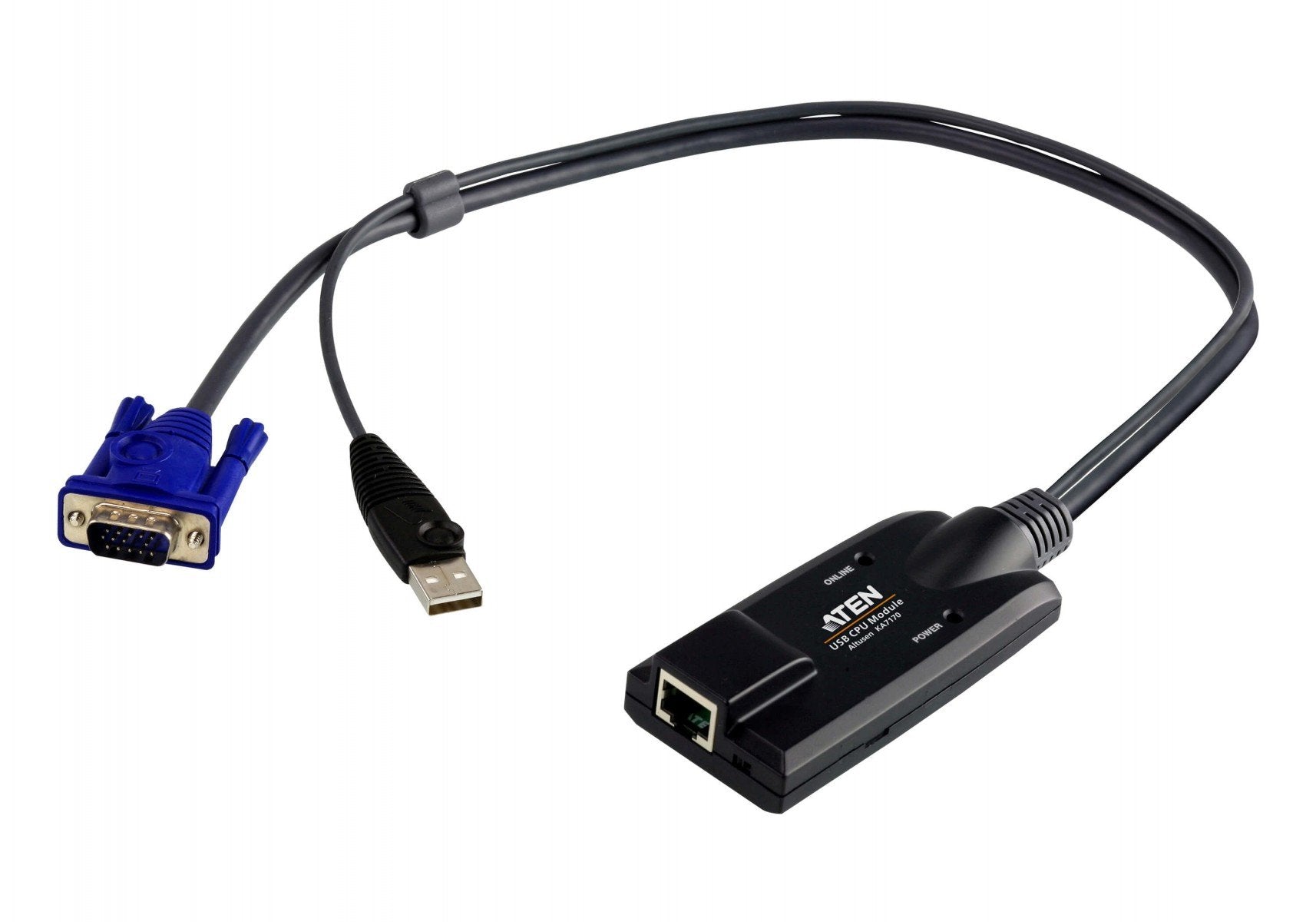 ATEN KA7170-AX câble kvm Noir, Bleu, Métallique