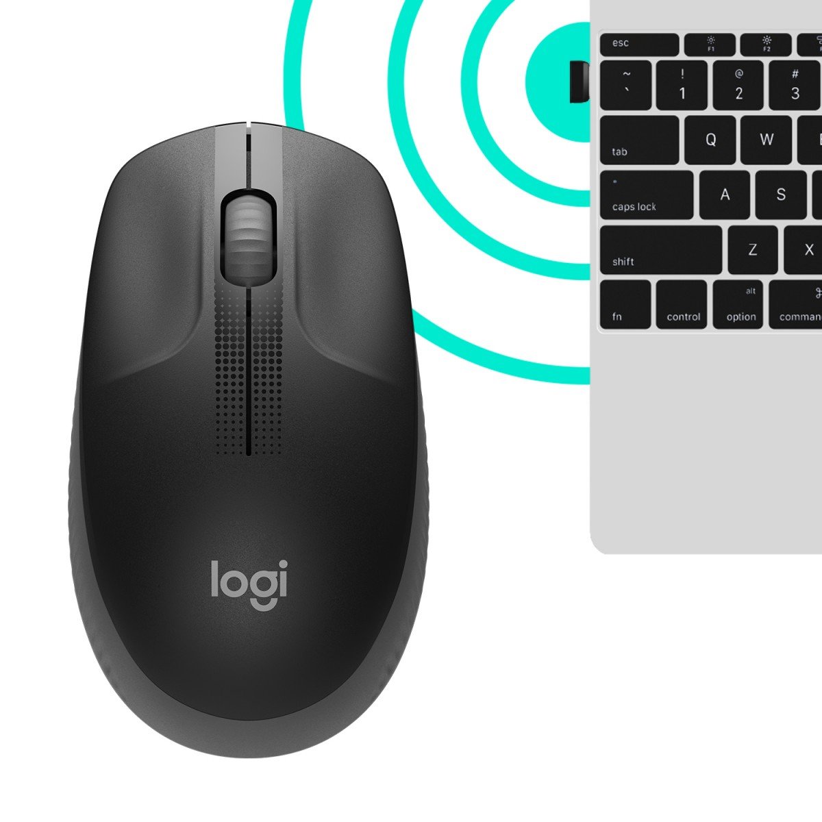 LOGITECH M190 Mouse optical 3 buttons wireless USB wireless receiver charcoal