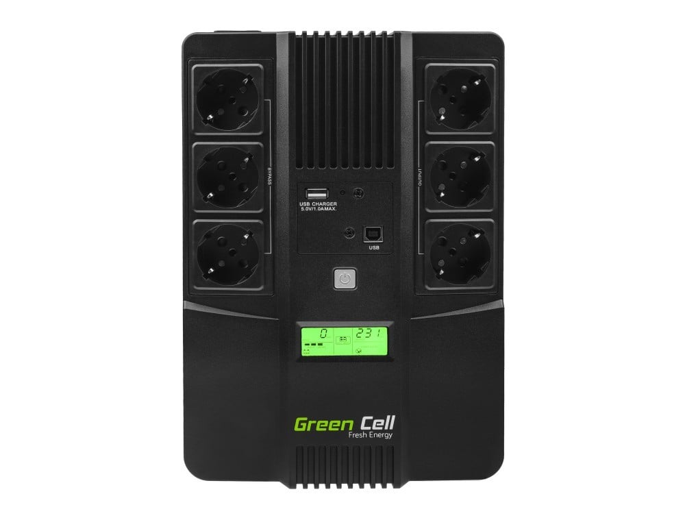 Green Cell UPS06 alimentation d'énergie non interruptible Interactivité de ligne 0,999 kVA 360 W 6 sortie(s) CA
