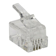 RJ9 Modular plug (4P4C), unshielded, stranded cable, 100 pieces