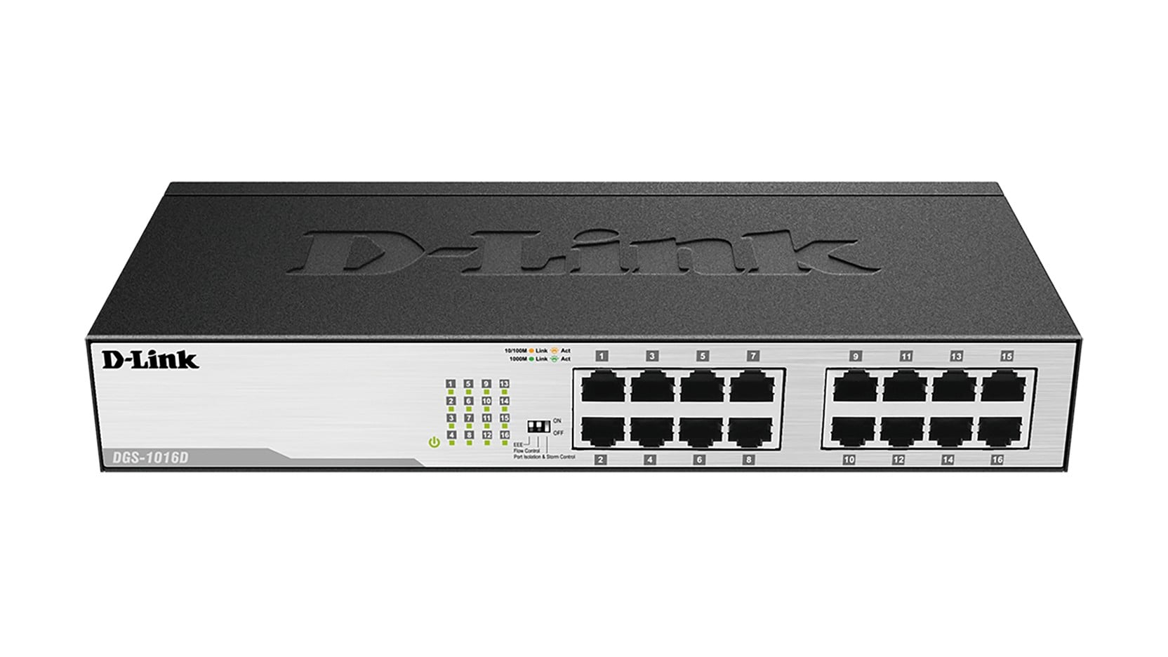 D-LINK SWITCH 16 PORTS 10/100/1000 MBPS RACKABLE - NON MANAGEABLE
