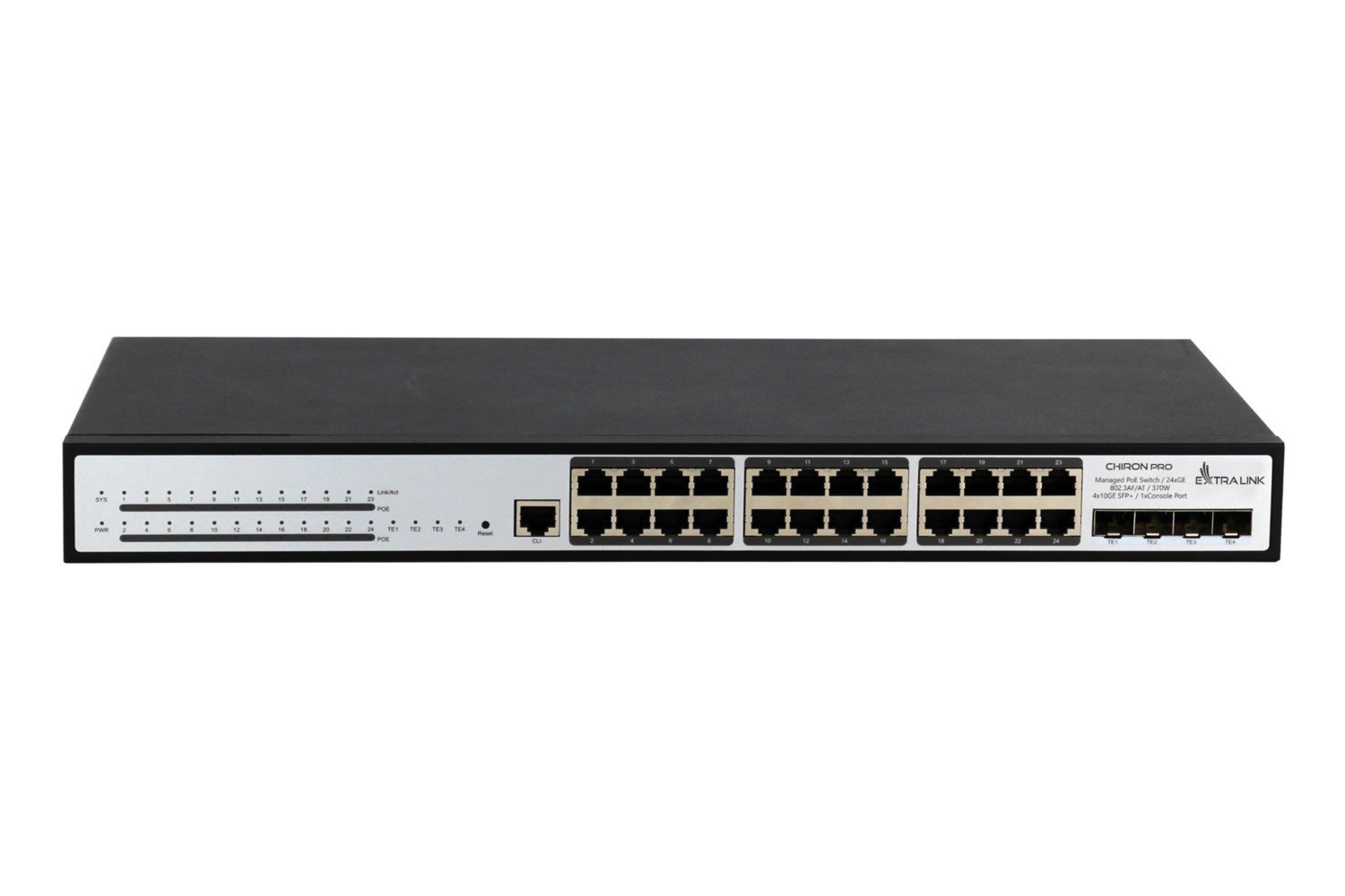 Extralink EX.19737 commutateur réseau Géré Gigabit Ethernet (10/100/1000) Connexion Ethernet, supportant l'alimentation via ce port (PoE) 1U Blanc