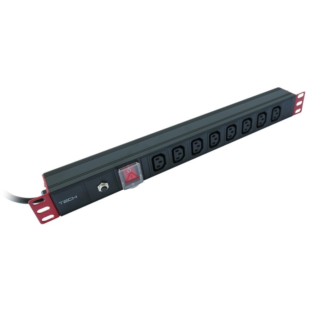 Techly I-CASE STRIP-8C Multiprise 19' 1U X8 - Prises C13