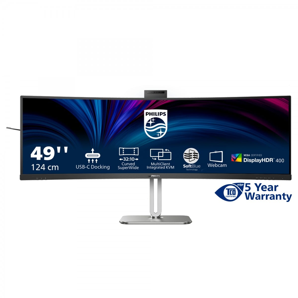 PHILIPS 49B2U6900CH/00 48.8p 5120x1440 VA Curved 1800R H/A 130mm SUPERWIDE USB-C 75Hz DP 2xHDMI USB HUB SPEAKERS