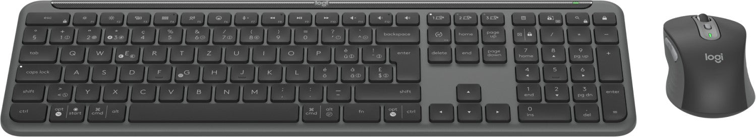 Logitech Signature Slim MK950 for Business clavier Souris incluse Bureau RF sans fil + Bluetooth QWERTZ Suisse Graphite