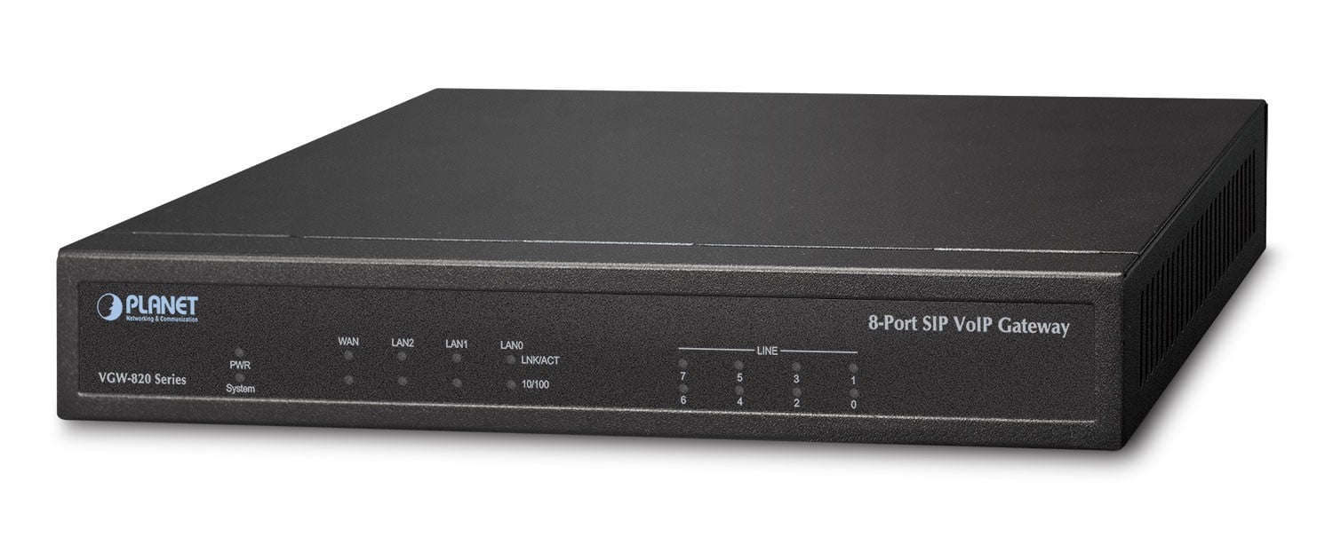 PLANET 8-Port SIP VoIP Gateway entrée et régulateur
