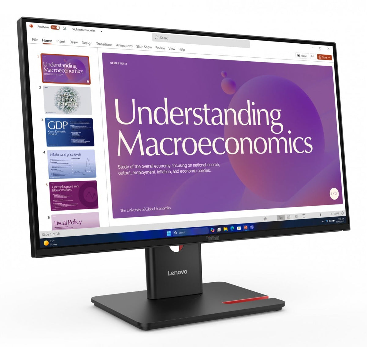 LENOVO ThinkVision T24d-40 LED Écran 24p 1920x1080 Full HD (1080p) 120Hz HDMI DisplayPort USB-C Dock 96W DaisyChain Spk